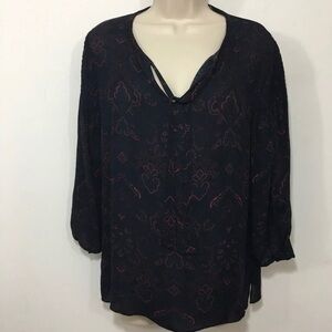 Kobi Halperin M Paisley Silk Tie-Neck Blouse